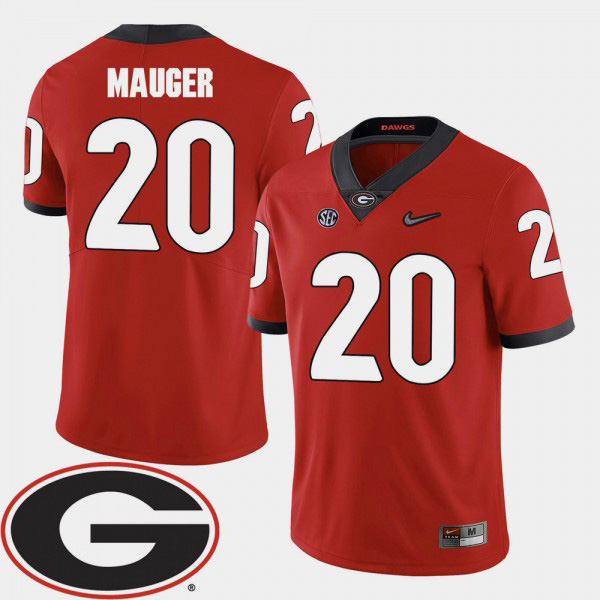 Men's #20 Quincy Mauger Georgia Bulldogs College Football 2018 SEC Patch For Jersey - Red